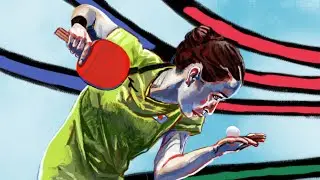 ゾーンに引き込む卓球のお絵描き動画