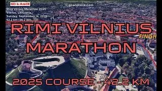 Rimi Vilnius Marathon 2025: 3D Video Course Map | 42.2 km - Vilnius