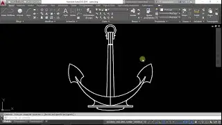 AUTOCAD Dibujo de un ancla (áncora) de barco