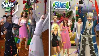 Sims 2 vs Sims 4 - New Year's Eve