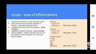 python concepts - Scope of identifiers - functions in python