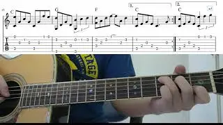 My Way (Frank Sinatra) - Easy Fingerstyle Guitar Playthrough Tutorial Lesson With Tabs