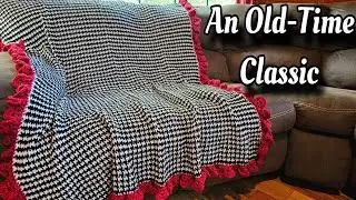AMAZINGLY BEAUTIFUL Houndstooth Crochet Blanket Tutorial - An Old-Time Classic Blanket