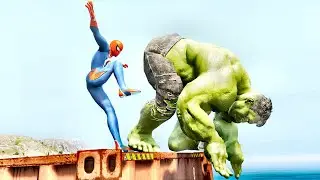 GTA 5 Water Ragdolls SPIDERMAN VS HULK (GTA 5 Superhero Battle, Euphoria Physics, Jumps & Fails)
