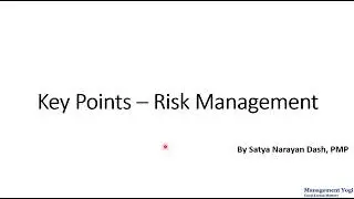 MANAGEMENT YOGI: Key Points in Risk Management