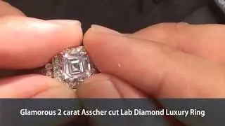Glamorous 2 carat Asscher cut Lab Diamond Luxury Ring