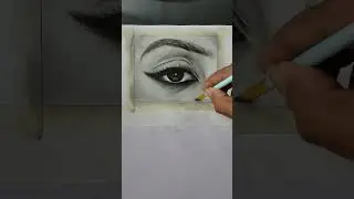eye drawing with charcoal pencil. 