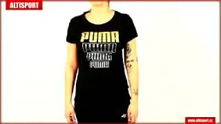 dámské triko puma rebel graphic tee 58130751 puma blackgold silver