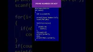 PRIME NUMBER PROGRAM IN C 