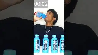 Chugging 6 Bottles of PRIME Drink Under 1 Minute!