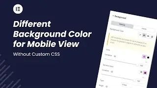 How to Set Different Background Color For Mobile View in Elementor