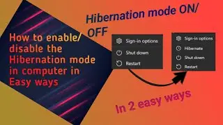 Hibernation enable kaise kare computer/Pc mein | How to ON/OFF Hibernation mode in Pc and computer