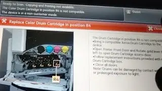 Replace black cyan mengta yellow is not compatible error solution xerox 7120/7225/7845