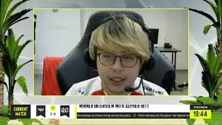 T1.Kuku and the rest of the team dancing in the background on Xepher interview | ESL One Summer 2021