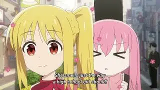 Hitori Sniffs Nijika's Hair | Bocchi The Rock!