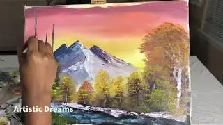 Painting Challenge #005 | Oil Painting attempt of Change of Seasons by Bob Ross | For beginners