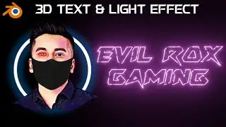 Make Cool 3d Light Text Effect In Blender | Neon Light Blender | Free Fire 3d Animation Tutorial