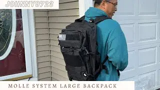 Large capacity backpack with MOLLE and Velcro attachment ability