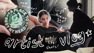 art studio vlog ✧ new shop products, illustrations & talks about life  ̆̈
