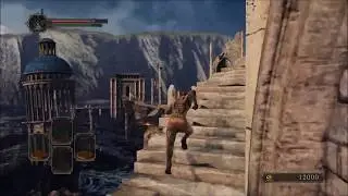 Dark souls 2- Beating dragon knight boss 0.10 sec with no weapon