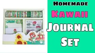 DIY Kawaii Journal Set / DIY Green Journal / Homemade Journal Set / Journal ideas / diy washi tape