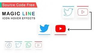 CSS Magic Line Icon Hover Effects | Using HTML CSS