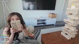 Pokimane Removes 2 Blocks At Once In Jenga