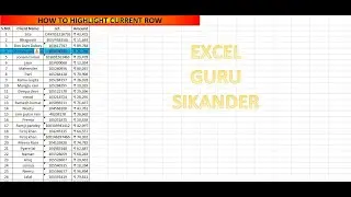 Learn How to Highlight the Current Row in Excel | Step-by-Step Tutorial