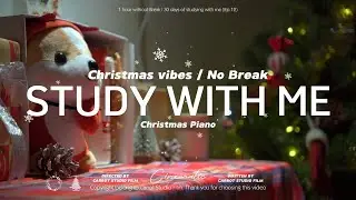 1-HOUR STUDY WITH ME at Sunset / Christmas Piano️🎹🎄/ No Break / 30 days of studying with me Ep.12