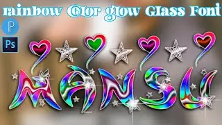 glass font editing rainbow Color glow glass font how to make in pixellab ps cc
