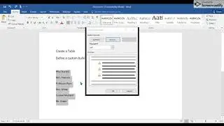 Create Tables and Lists  Define a custom bullet character or number format