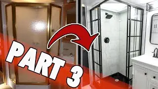 PART 3 - How to Remodel Your RV Shower to Look Like THIS! || Building the Sub walls and Finish Walls