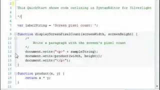 SyntaxEditor for Silverlight's code outlining (folding) features in action