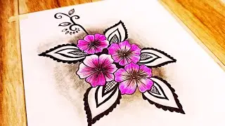 رسم زخرفة سهلة | رسم زخرفة للتطريز | How to Draw an Geometric