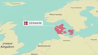 Animated map of DENMARK with borders and flag