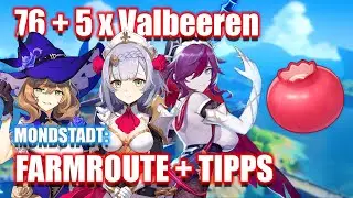 Genshin Impact ~ 76 + 5 Valbeeren Farmroute ~ Noelle, Lisa, Rosaria ~ Mondstadt ~ Tipps ~  Kommentar