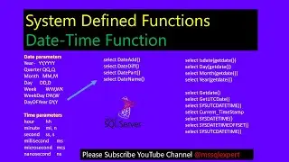 datetime function | sql date | getdate sql | sql current date | dateadd | datediff | datepart sql