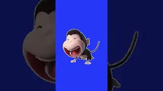 MONKEY SWING & LAUGH - Green Screen Corner Chrome Key Animation Free Use No Copyright jungle animals