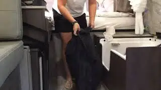 Pop up camper shower/toilet storage potential