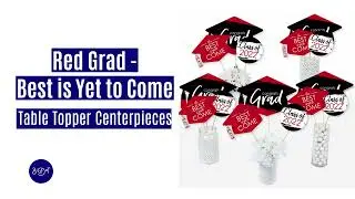 Red Graduation Party Idea - 2022 Best is Yet to Come Centerpiece Table Toppers |Big Dot of Happiness