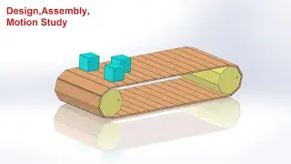 Slat Chain Conveyor (Model) Design Assembly Motion Study in Solidworks
