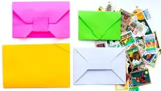 Easy Origami Envelope. 4 Paper Envelopes