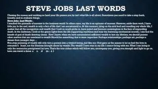 Steve jobs last words