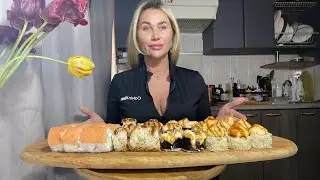 МУКБАНГ/РОЛЛЫ/ОБЗОР /ФИЛАДЕЛЬФИЯ /ДОСТАЕВСКИЙ ДОСТАВКА