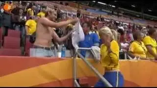 Hot naked girl in a soccer game