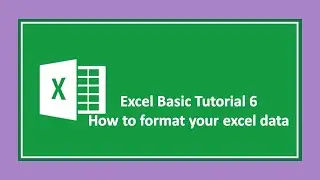 Excel Basic 6:  How to format your excel data