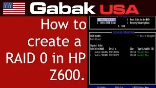 how to create a RAID 0 in HP Z600 workstation