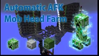 Minecraft: High Efficiency Automatic AFK Mob Head Farm - 100 heads/thunder storm