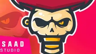 Skull Mascot Logo | Illustrator Esports SpeedArt
