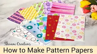 How to make Pattern paper at home 10 Styles/ Dots and Strips Pattern Paper